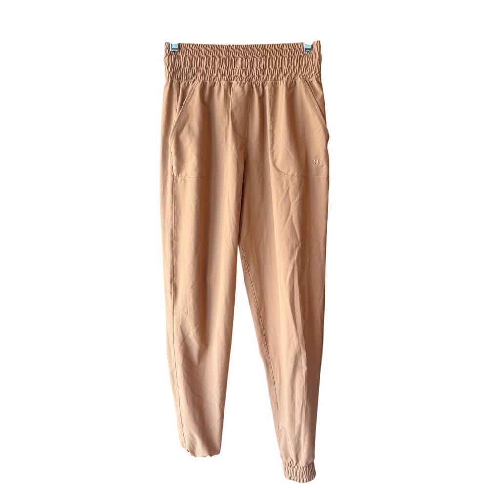 Albion Fit Jogger‎ Pants Women's Size X-Small Tall Tan Elastic Waist Athleisure